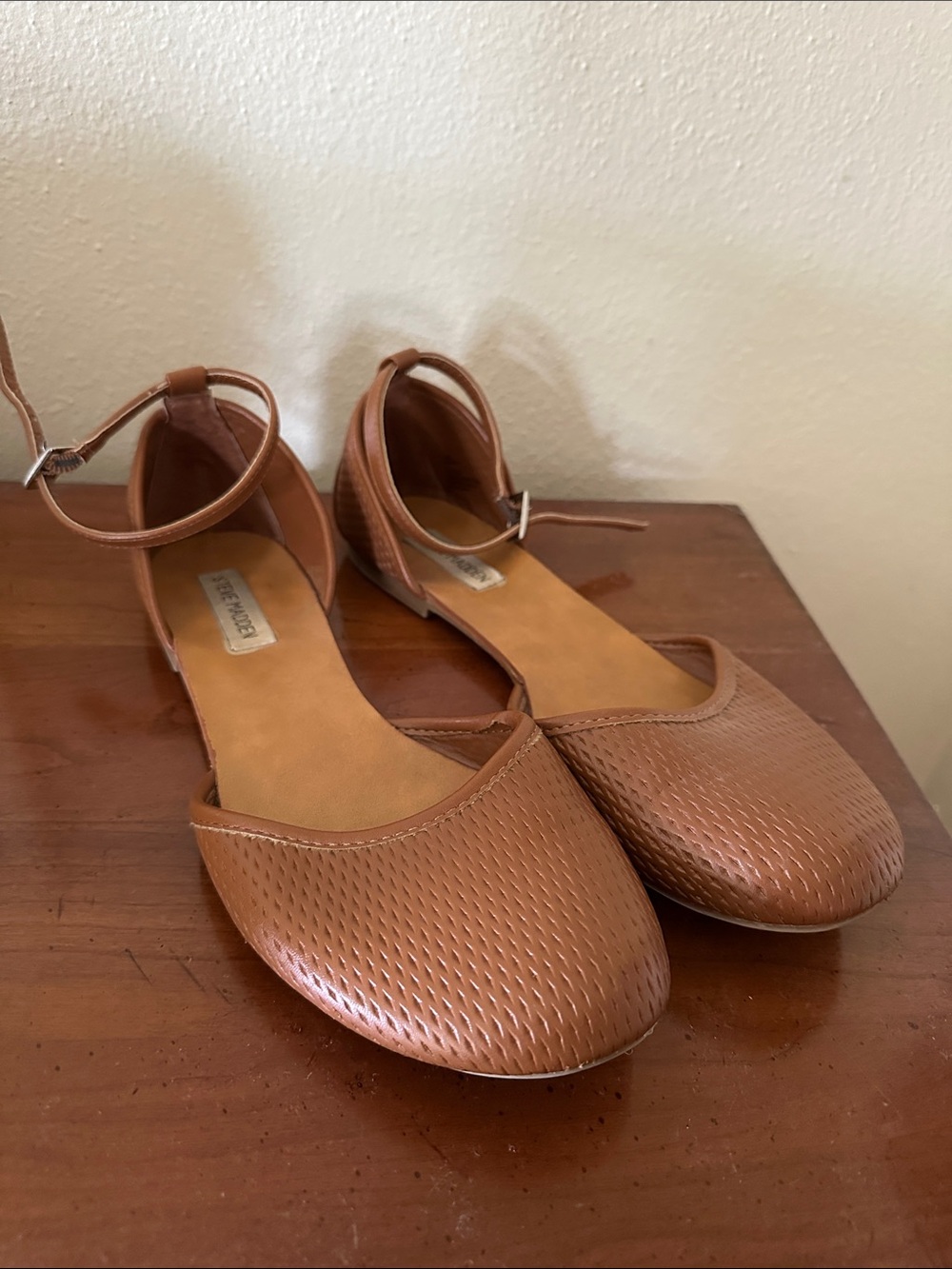 Steve Madden Women’s Ankle-Strap Flats in Brown